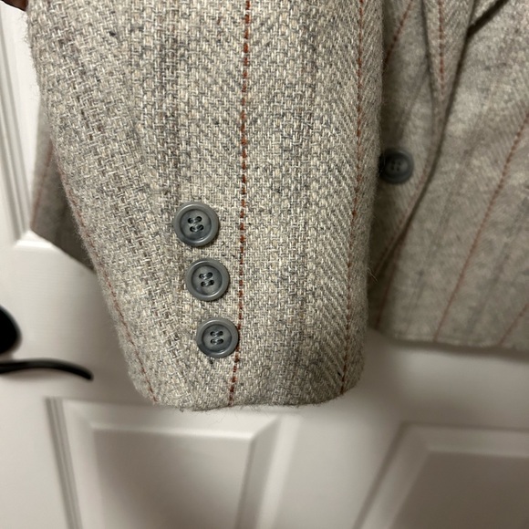 Blazer Astor One Wool blend women’s Buisness grey brown striped lined size 10 - Picture 3 of 9